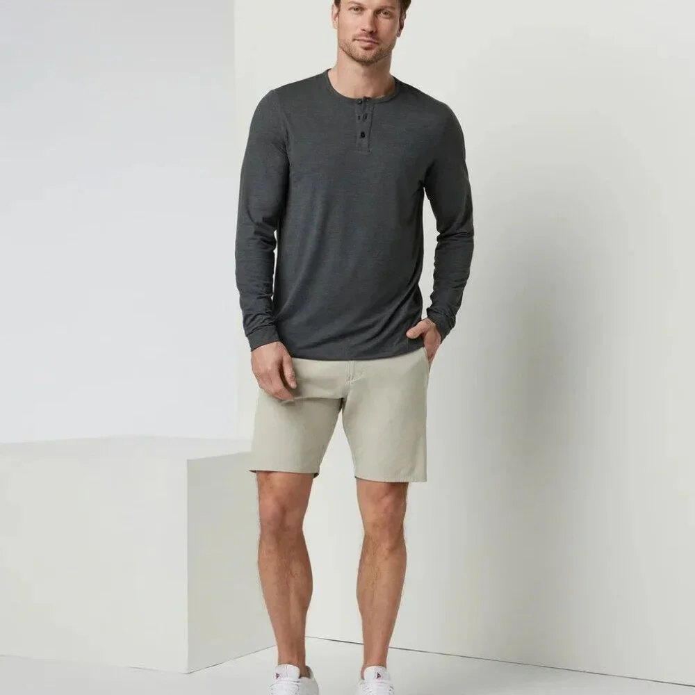 Vuori Shorts Mens 36 Khaki Tan Aim Chino Stretch Zip Pocket V368
